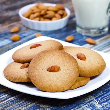 Eggless Almond Cookies - Eggless Almond Cookies Recipe