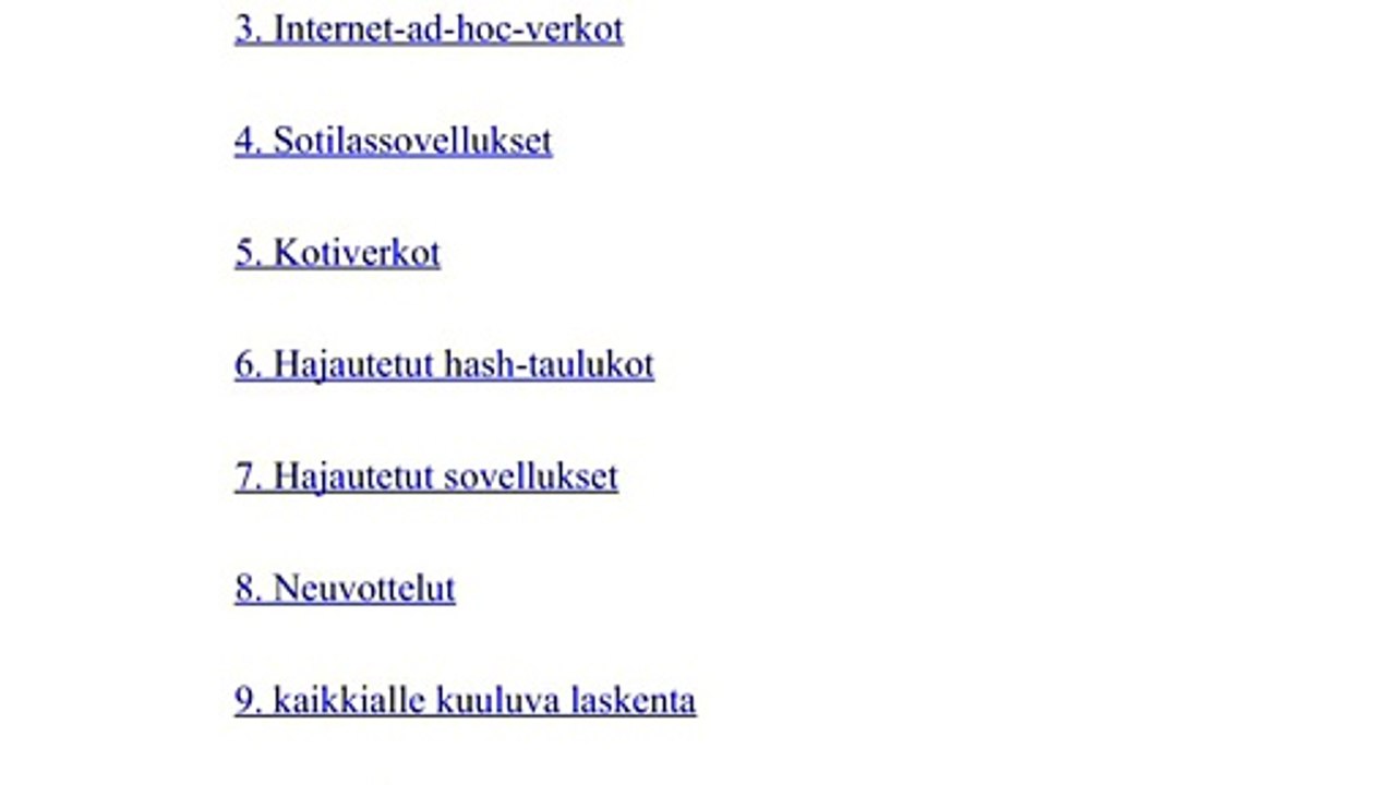 Ad-hoc-mobiiliverkkojen sovellukset