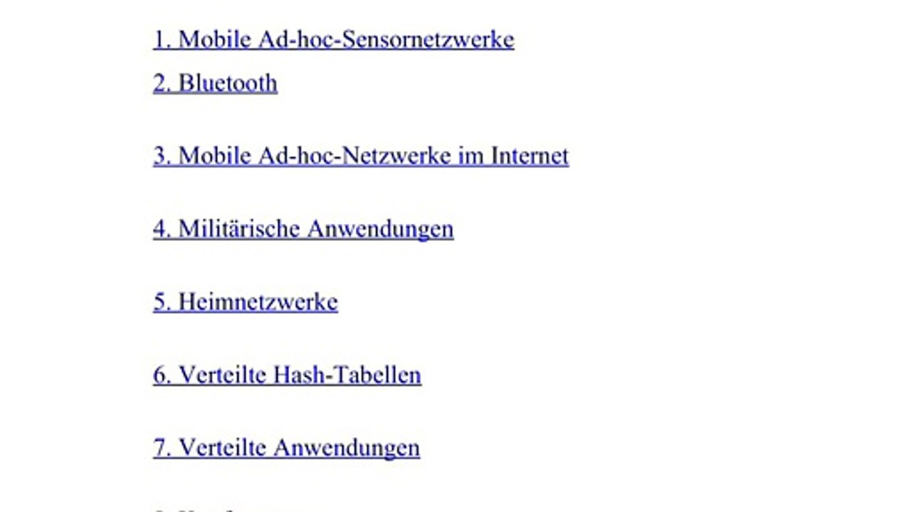 Anwendungen mobiler Ad-hoc-Netzwerke