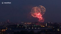 Spectacular firework display illuminates night sky over St. Petersburg for Victoria Day celebrations