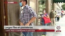 Largas filas en pastelerías pese a contingencia sanitaria