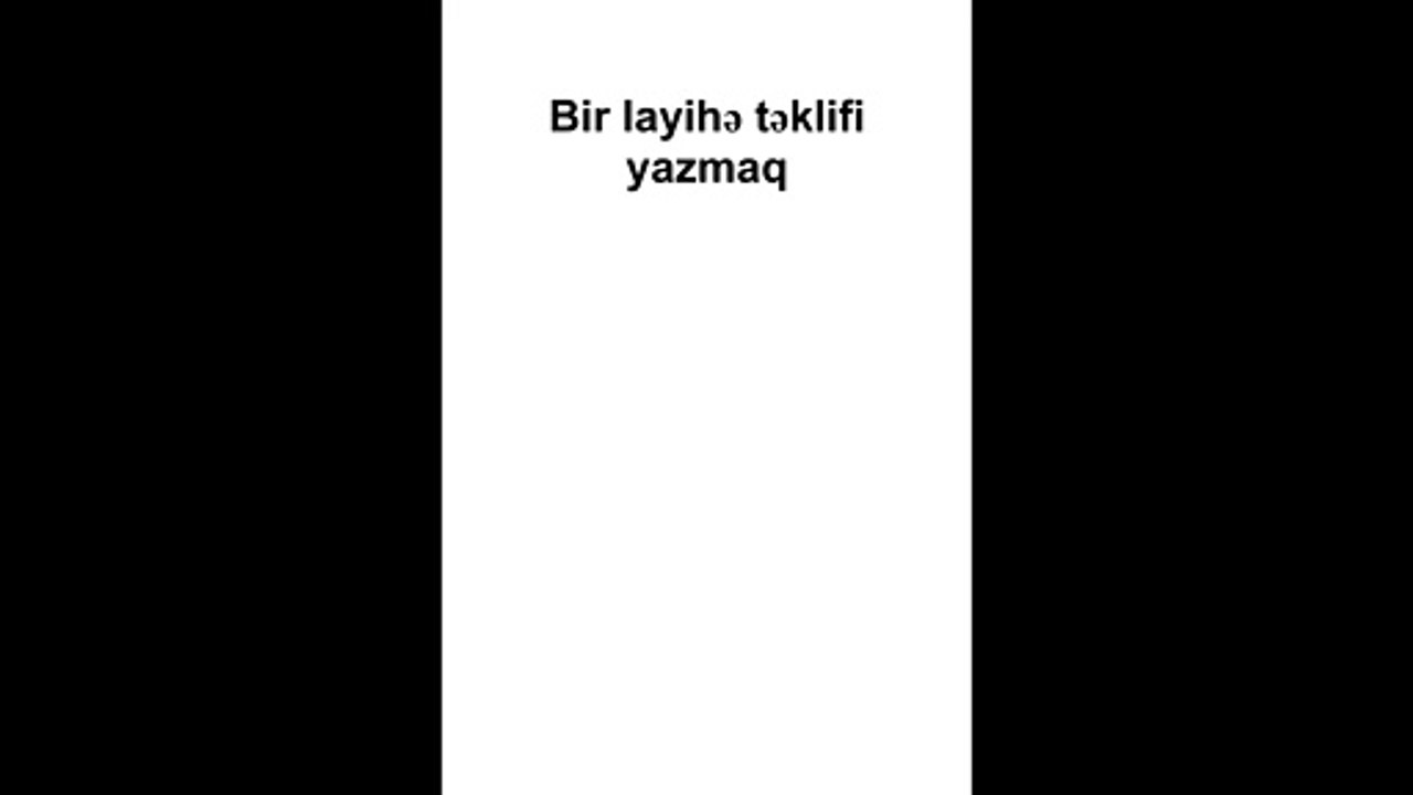 Bir layihə təklifi yazmaq
