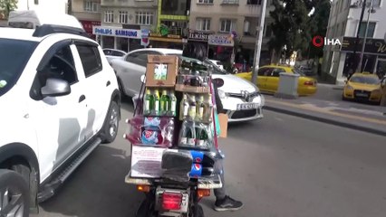 Görenleri şoke eden motosikletli