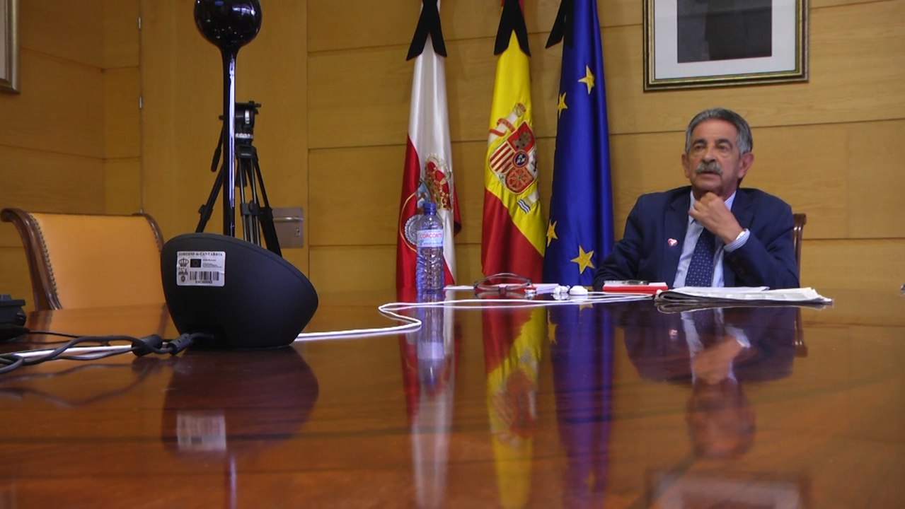 Revilla durante la videoconferencia de presidentes autonómicos