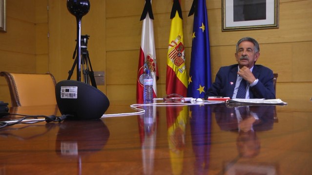 Revilla durante la videoconferencia de presidentes autonómicos
