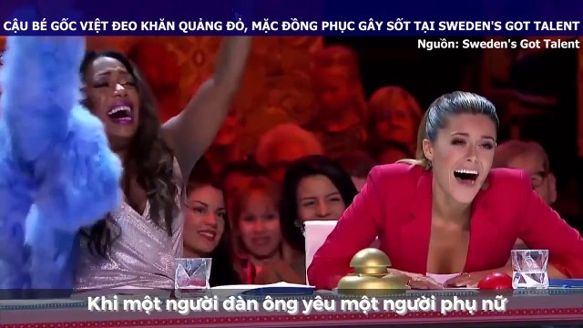 CẬU BÉ GỐC VIỆT ĐEO KHĂN QUẢNG ĐỎ, MẶC ĐỒNG PHỤC GÂY SỐT TẠI SWEDEN'S GOT TALENT