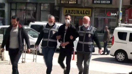 Çaldığı malzemelerle otel odasında yakalanan zanlı adliyeye sevk edildi