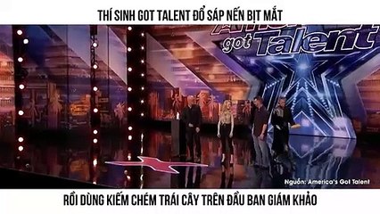 Màn ảo thuật kinh dị nhất Got Talent: Thí sinh đổ sáp nến vào mắt và rút kiếm chém...ban giám khảo