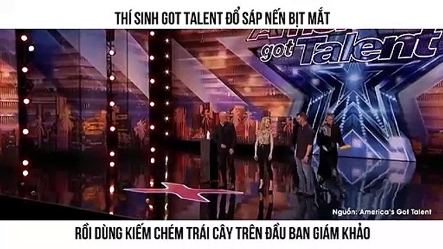 Màn ảo thuật kinh dị nhất Got Talent: Thí sinh đổ sáp nến vào mắt và rút kiếm chém...ban giám khảo