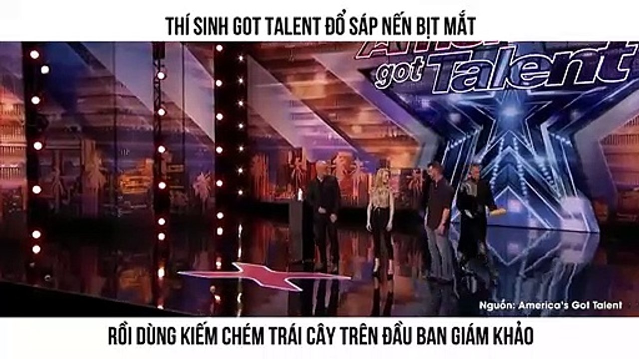 Màn ảo thuật kinh dị nhất Got Talent: Thí sinh đổ sáp nến vào mắt và rút kiếm chém...ban giám khảo