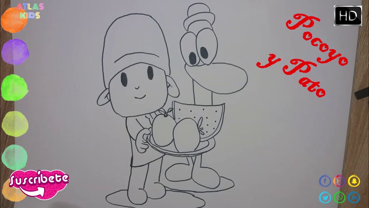 Cómo Dibujar a un Pocoyo y Pato  2020   How to Draw a Pocoyo y Pato