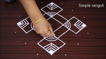 Box Shape ,Simple Rangoli ,Design  , Easy Kolam, Designs With dots ,  Rangavalli ,Muggulu