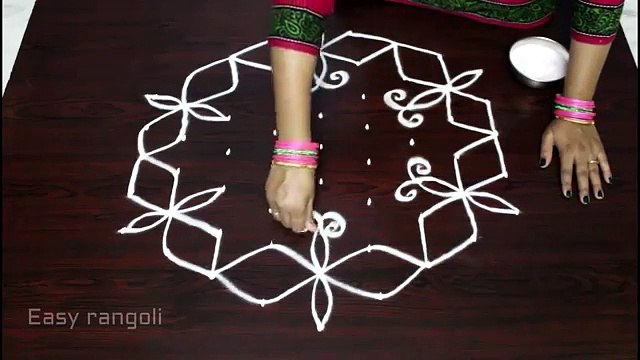 butterfly kolam, designs with 9x5 dots, chukkala muggulu, designs with dots , easy rangoli designs