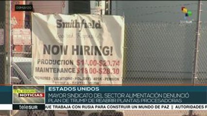 EEUU: sindicato se opone a la reapertura de plantas procesadoras