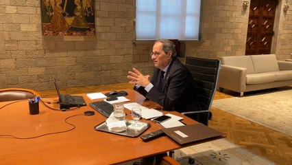 Download Video: Torra, en videoconferencia con Moncloa y el resto de líderes autonómicos