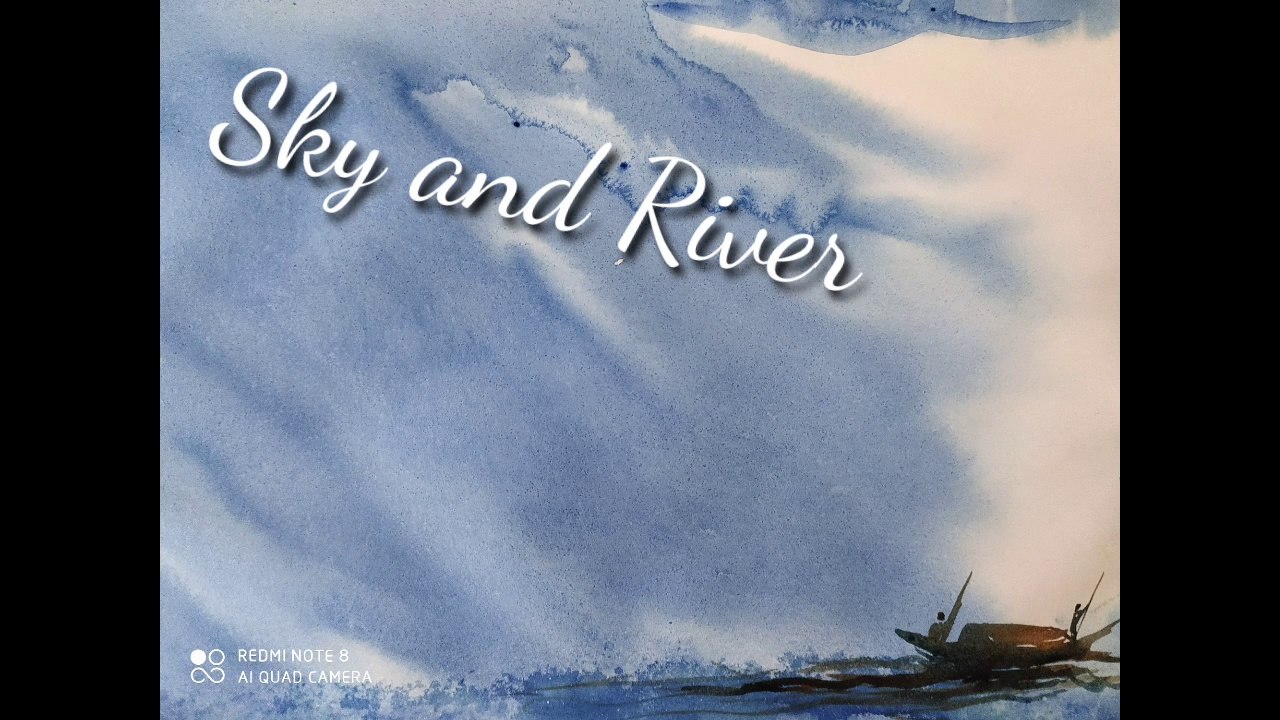 How to draw sky and river  ||Watercolour painting