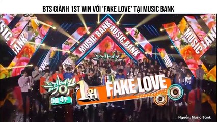 Không ngoài dự đoán, BTS vừa trở về quê nhà đã rinh ngay cúp tuần với Fake Love
