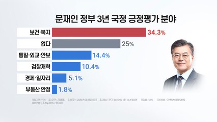 문재인 정부 3주년 "보건·복지 가장 잘해 34.4%...외교안보 14.4%" / YTN