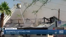 Fire crews battle second-alarm fire at Drake Equipment facility in Phoenix