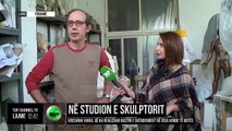 Në studion e skulptorit/ Kreshnik Xhiku, që ka realizuar bustin e Skënderbeut në disa vende të botës