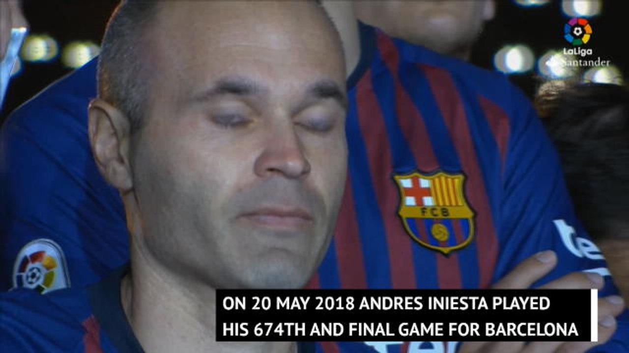 Andres Iniesta given emotional farewell after La Liga finale
