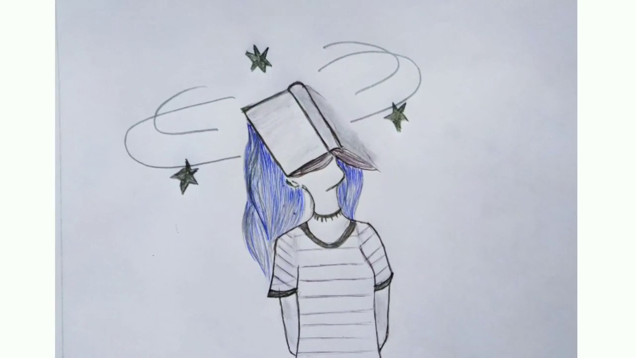 How to draw a girl with a book step by step | Easy way to draw a girl for beginners | Sutradhar drawing | Easy drawing tutorials for beginners