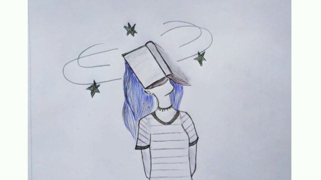 How to draw a girl with a book step by step | Easy way to draw a girl for beginners | Sutradhar drawing | Easy drawing tutorials for beginners