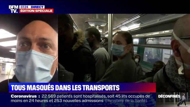 Thierry Babec (UNSA-RATP) observe une certaine discipline des usagers du métro parisien sur le port du masque
