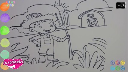 cómo dibujar un Agricultor fácil  how to draw an easy farmer