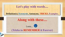 Cogent: How to Remember English vocabulary with tricks mnemonics synonyms antonyms examples