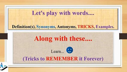 Cogent: How to Remember English vocabulary with tricks mnemonics synonyms antonyms examples