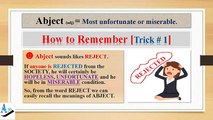 Abject: How to Remember English vocabulary forever with tricks mnemonics synonyms antonyms examples