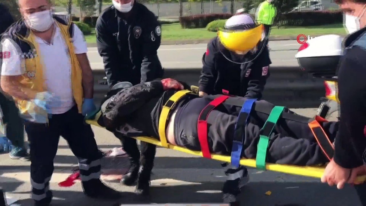 FSM Köprüsü girişinde kamyonet sürücüsü motosikletliye çarptı : 1 ağır yaralı