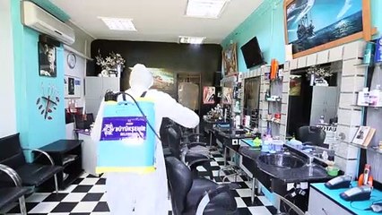 Aydın'da Berber ve Kuaförler Dezenfekte Edildi...