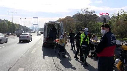 SARIYER TEM'DE KAZA YAPAN MOTOSİKLETLİYE YOLDAN GEÇEN DOKTOR MÜDAHALE ETTİ