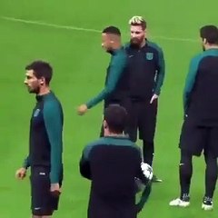 Neymar was not amused Smiling face with open mouth and tightly-closed eyes