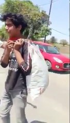 The teenager has been walking back to his village in Bihar for the last 7 days