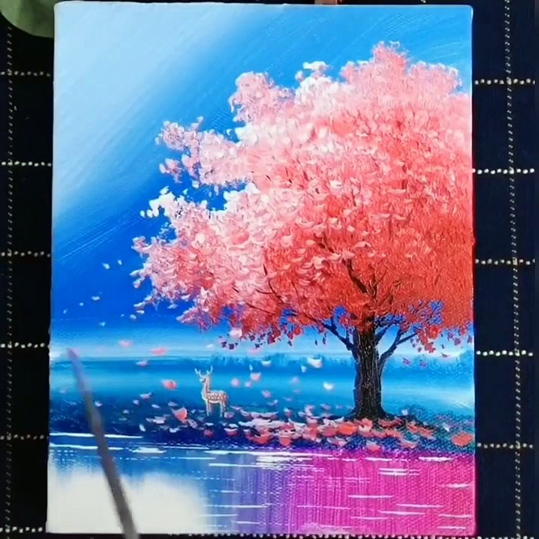 18 Easy Cherry Blossom Scenery Painting Ideas For Beginners   Easy Painting  Ideas