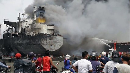 Incêndio em navio-tanque deixa feridos na Indonésia