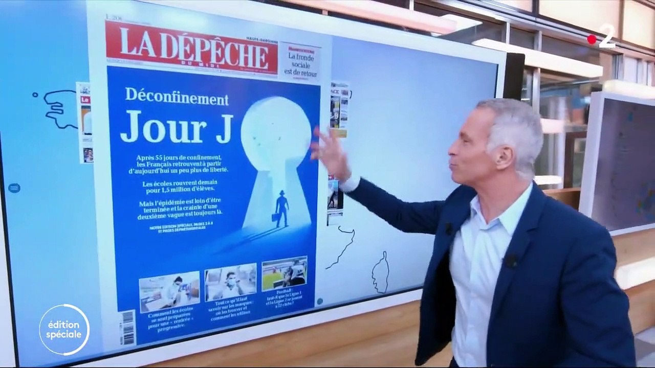 Kiosque à journaux : les unes consacrées au déconfinement