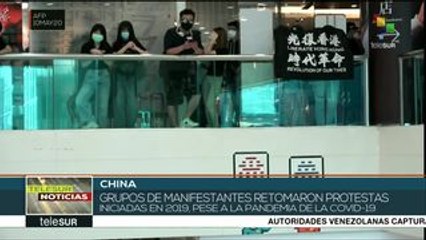 manifestantes retoman protestas en Hong Kong pese a la pandemia