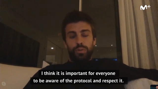 Pique calls for players to 'respect' coronavirus protocol