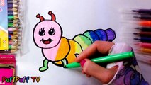 How to Draw Bugs Rainbow Coloring Kids Draw Caterpillar
