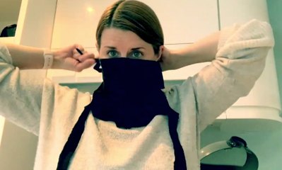 DIY your own cloth face covering out of an old t-shirt - according to today's government advice