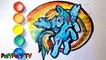 Glitter Rainbow Dash MLP Flying Rainbow coloring and drawing for Kids, Toddlers