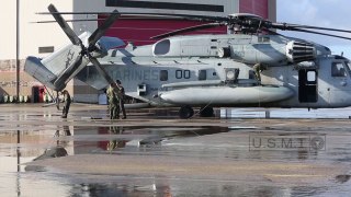 Preparing CH-53E Helicopter  for Take-off While Participating in Ex_