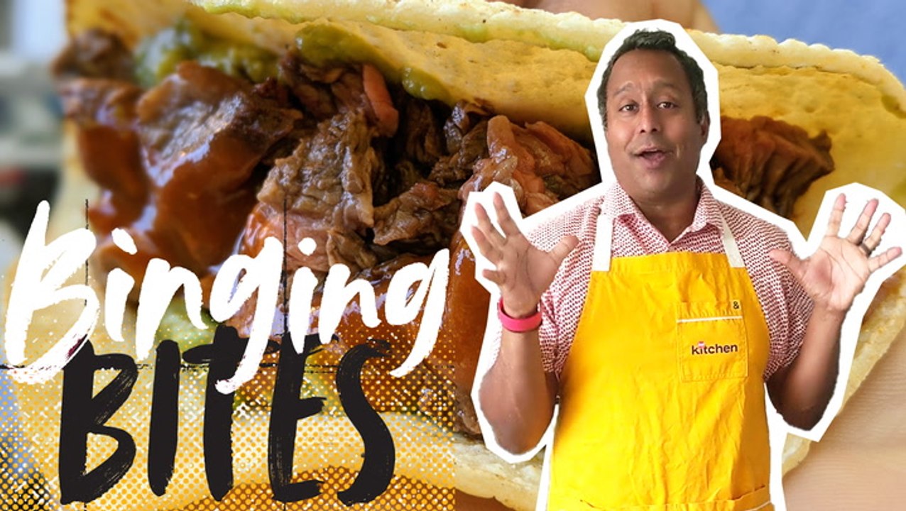 'Cheap Eats' Star Ali Khan Makes Steak Tacos on Variety's 'Binging Bites'