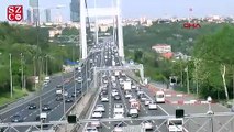 İstanbul'da boğaz ve köprülerde trafik yoğunluğu