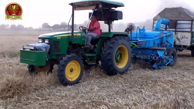 John Deere Tractor 5310 With Punni Straw Reaper Performance