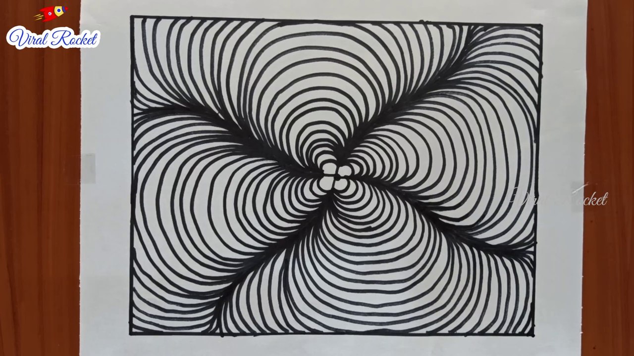Line Illusion, Satisfying Spiral Drawing, Abstract Art Therapy, Gorgeous  3D Pattern, #2